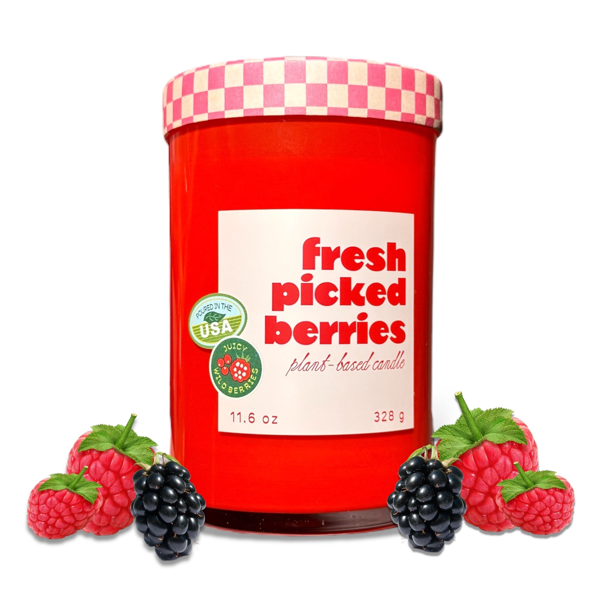 Fresh Picked Berries Farmers Market Glass Candle - Thumbnail 3