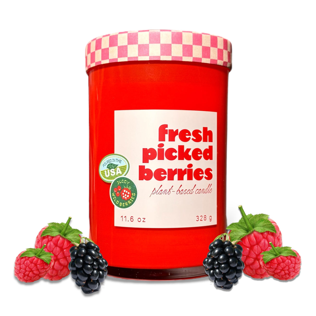 Fresh picked berries farmers market plant based candle