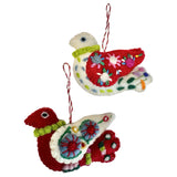 bird felt ornaments wool