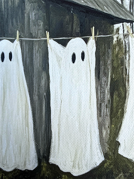 Provincial Ghost Laundry Framed Canvas Artwork
