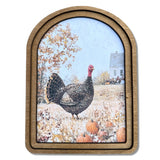 Thanksgiving Turkey Arch Top Framed Canvas Artwork