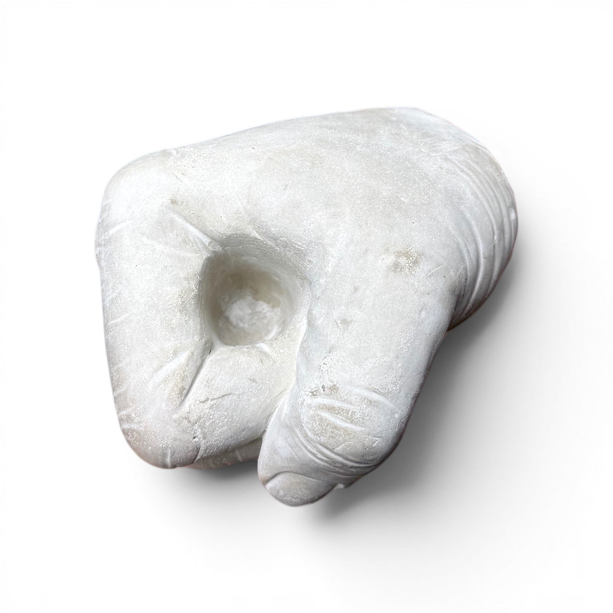 Cement Hand Taper Candle Holder