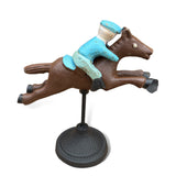 Cast Iron Horse & Jockey Figurines (Set of 3)