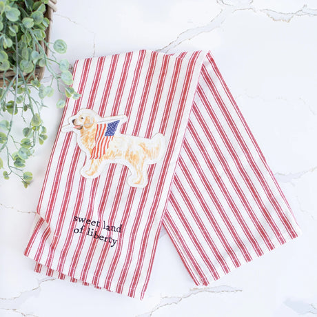 Americana Patch Cotton Hand Towel