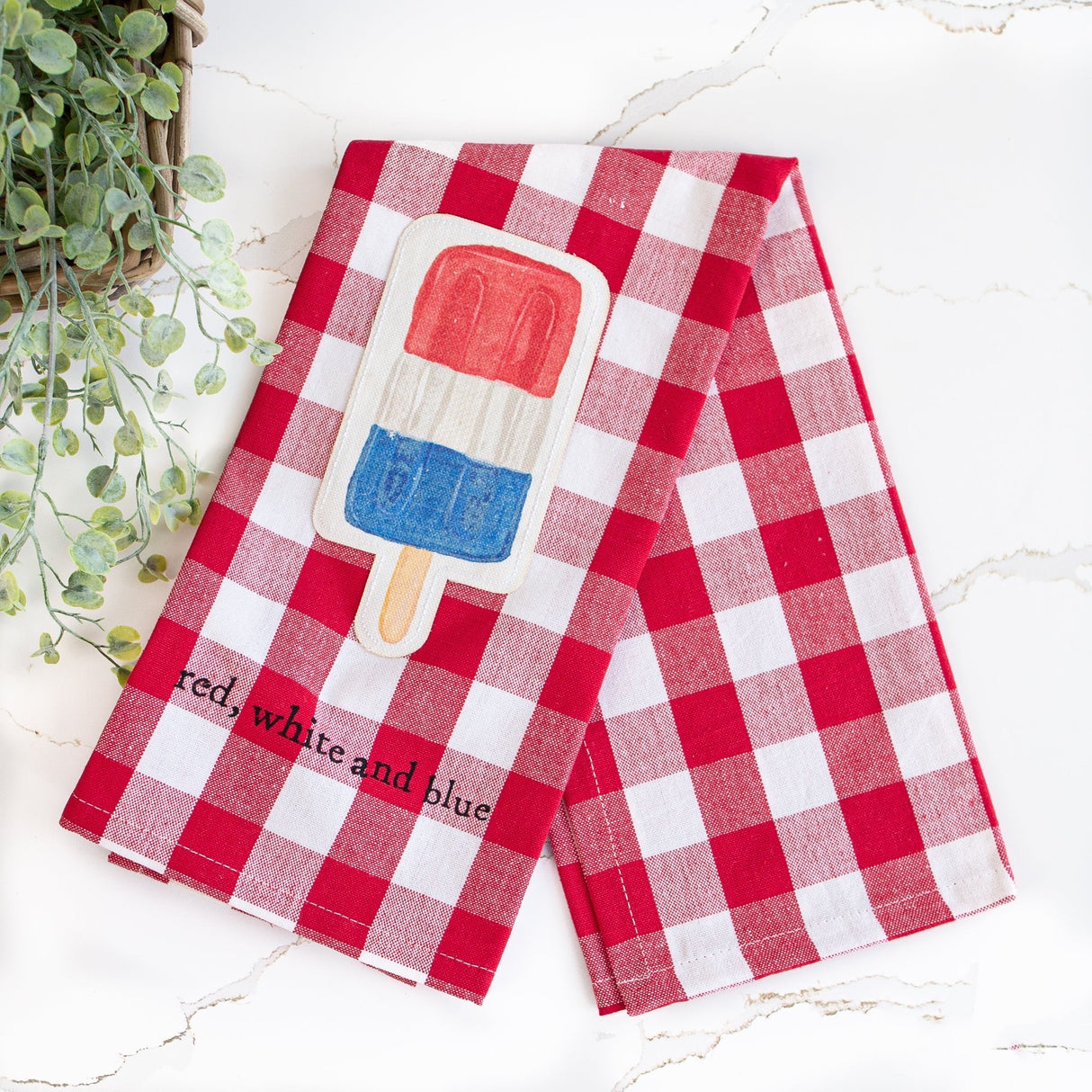 Americana Patch Cotton Hand Towel