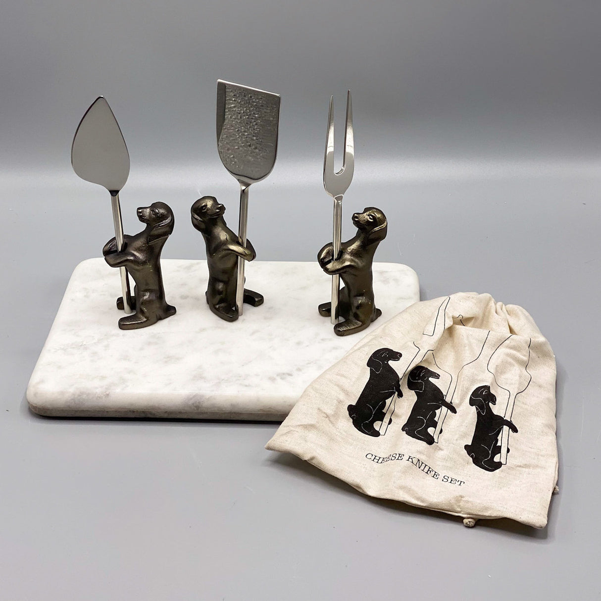 Aluminum Dog Cheese Knife Set | Set of 3