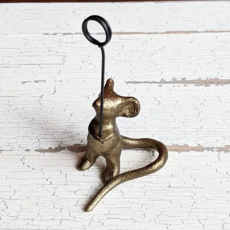 Cast Iron Mouse Card Holder