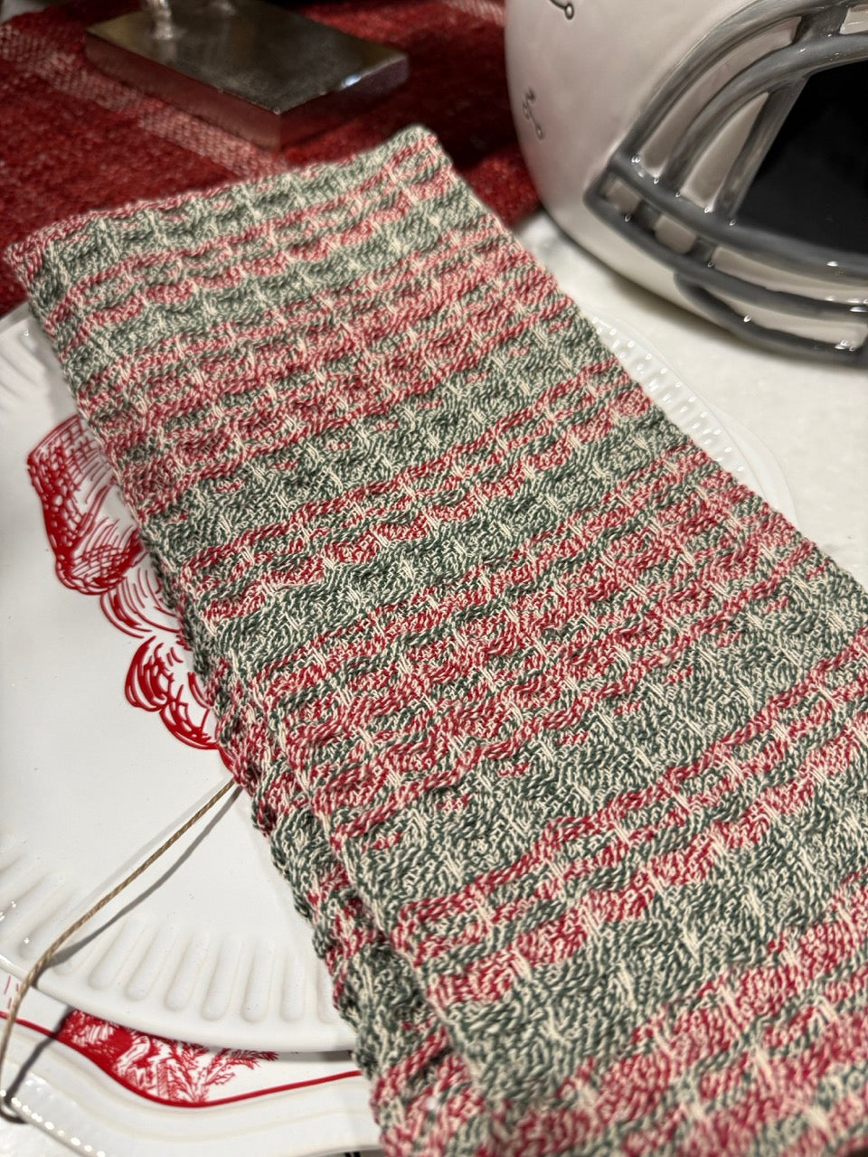 Christmas Woven Cotton Waffle Weave Tea Towel - Thumbnail 2