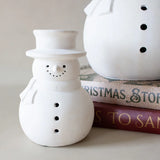 White Terracotta Snowman Figurine | 2 Sizes