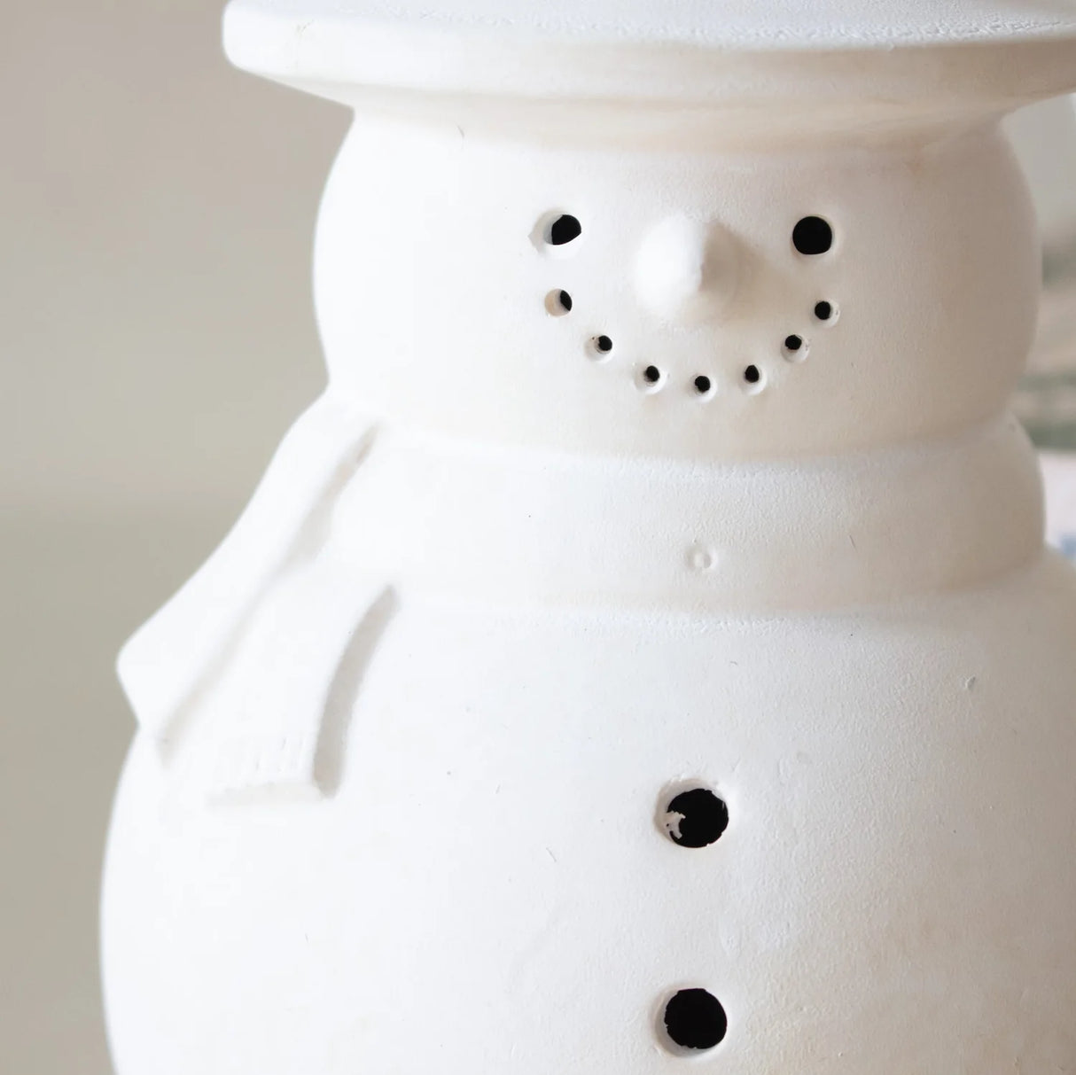 White Terracotta Snowman Figurine | 2 Sizes