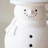 White Terracotta Snowman Figurine | 2 Sizes