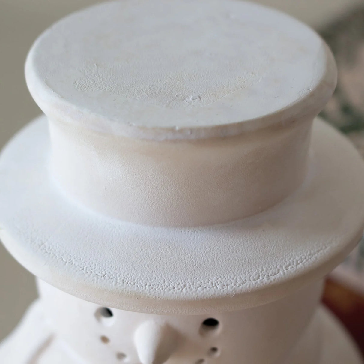 White Terracotta Snowman Figurine | 2 Sizes