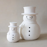 White Terracotta Snowman Figurine | 2 Sizes