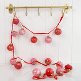 Pink & Red Mercury Glass Ornament Garland