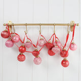 Pink & Red Mercury Glass Ornament Garland