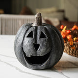 Black Big Mouth Jack O'Lantern Resin Mache Pumpkins