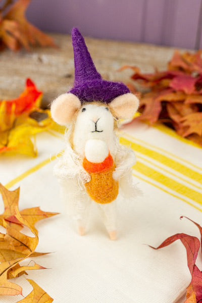 Wool Felt Mouse Critters in Halloween Costumes