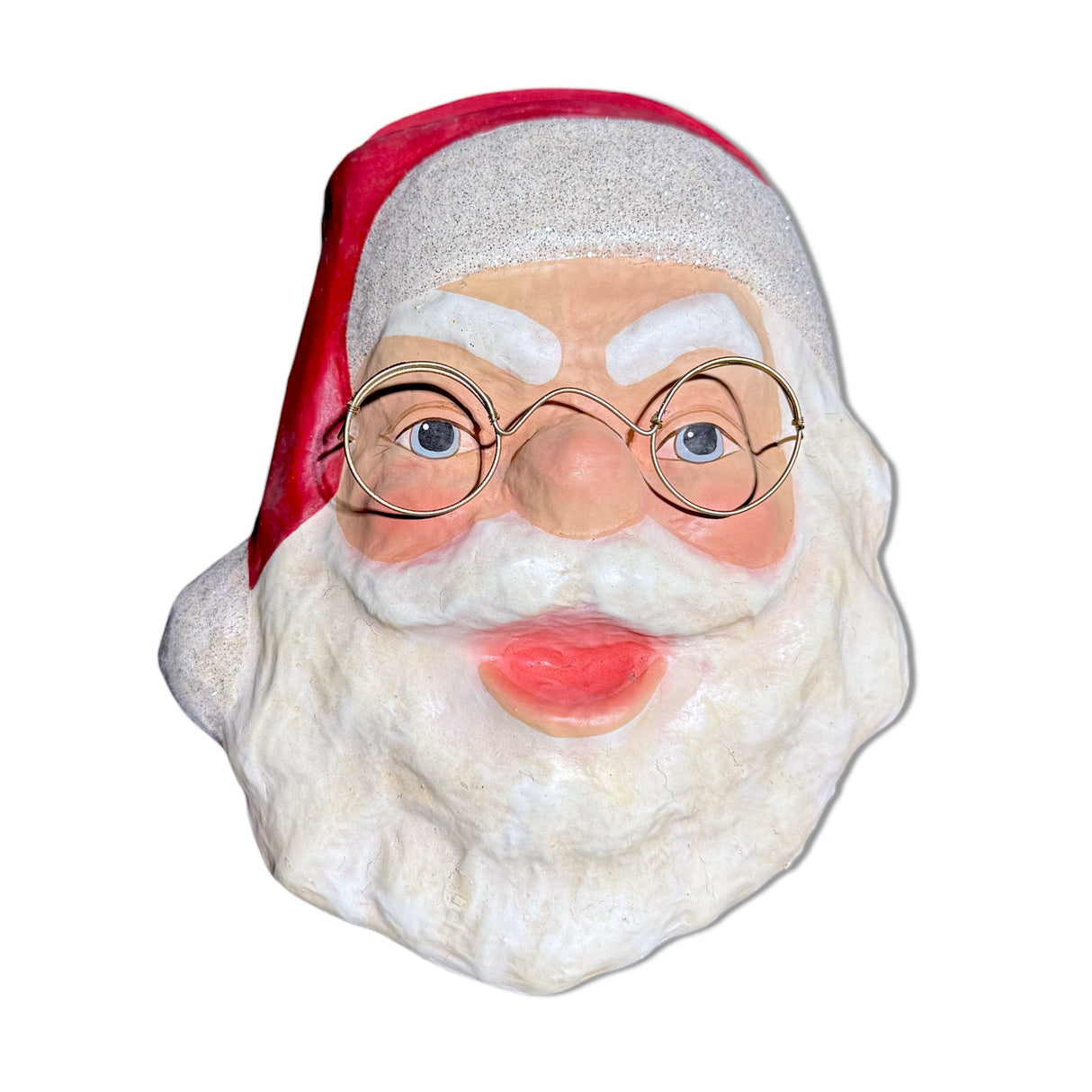 Retro Paper Mache Santa Face Wall Mount