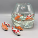 Stoneware Floating Orange & Red Koi Fish