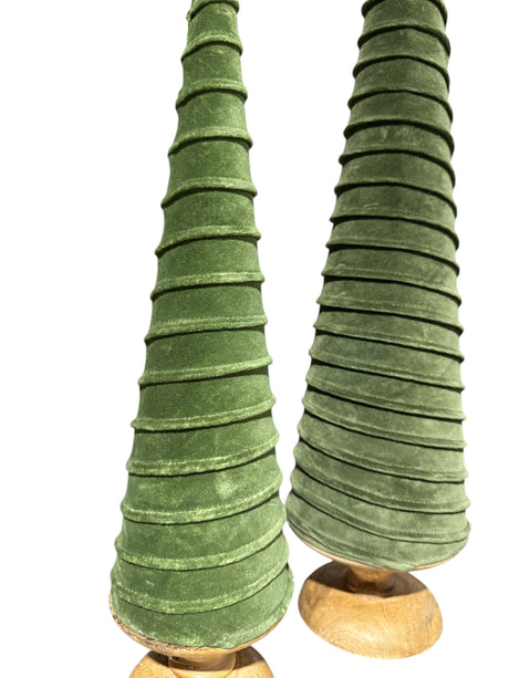 Green Velvet Sprial Cone Trees
