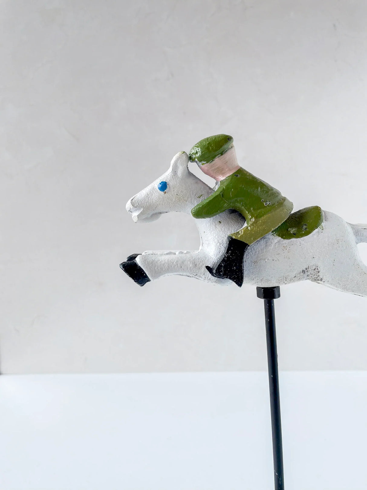 Cast Iron Horse & Jockey Figurines (Set of 3)