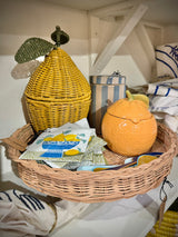 Stoneware Ceramic Orange Shaped Jar with Lid