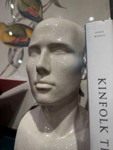 Vintage Inspired Mannequin Head Bust - Crackle Glaze Ceramic Sculpture