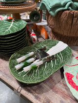 Hand-Painted Ceramic Cabbage Shaped Platter