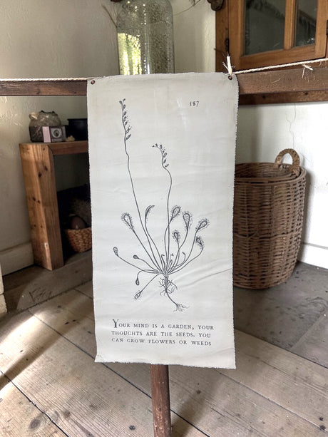 Your Mind Is a Garden Botanical Painted Wall Tarp