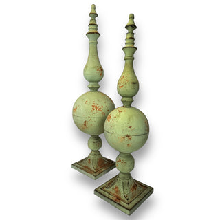 Distressed Green Steeplechase Metal Finials by Lancaster Home