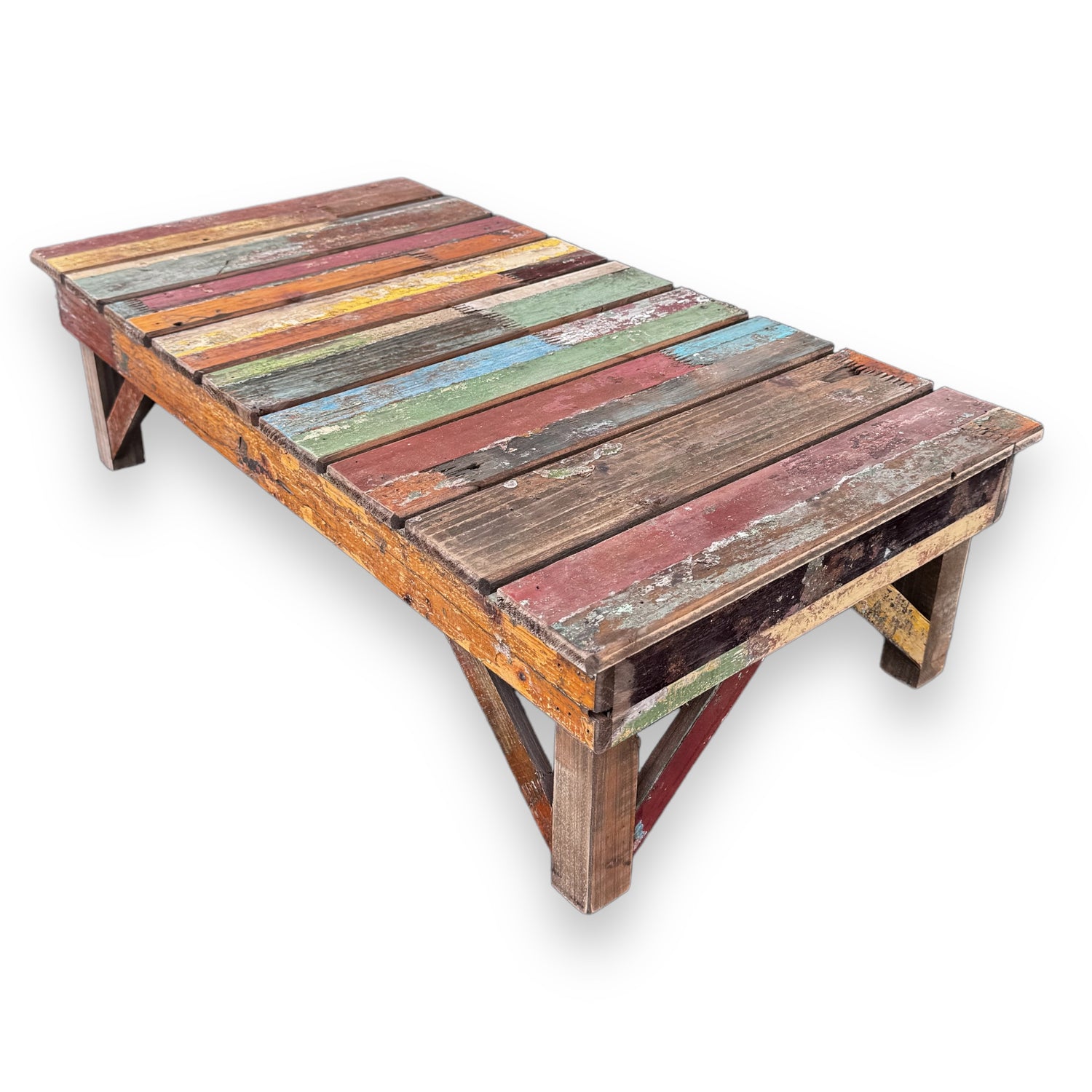 Painted Distressed Wood Risers – Rust & Cinder