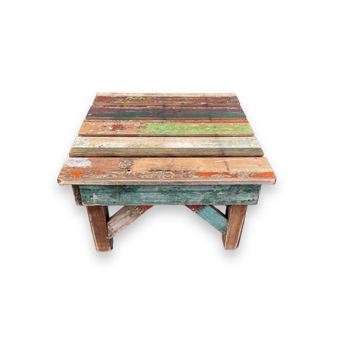 Painted Distressed Wood Risers – Rust & Cinder