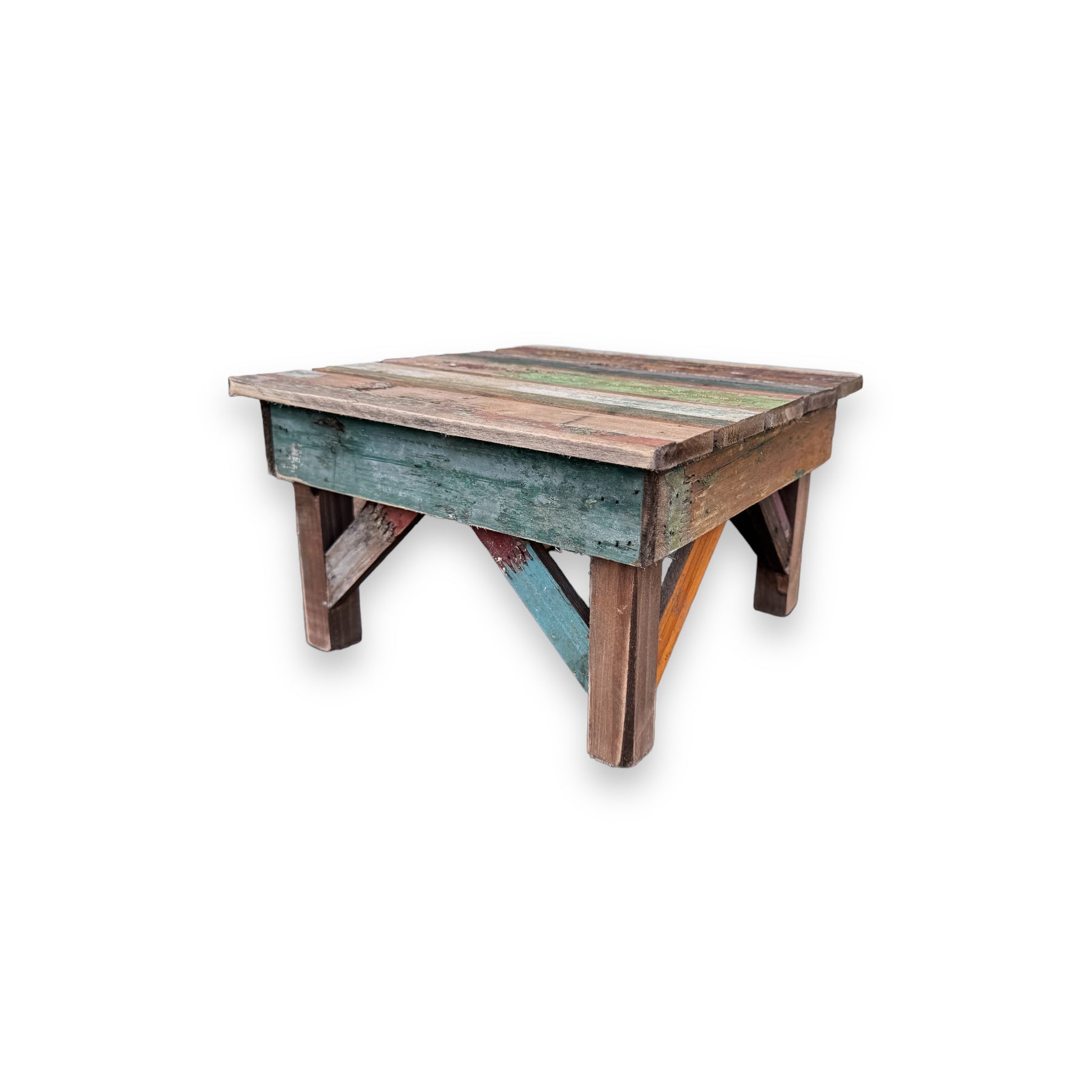 Painted Distressed Wood Risers – Rust & Cinder