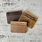 Distressed Leather Card Holder Wallet (Bob Marley Quote) | 3 Colors