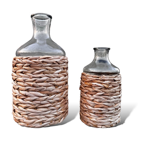 seagrass glass vases by kalalou