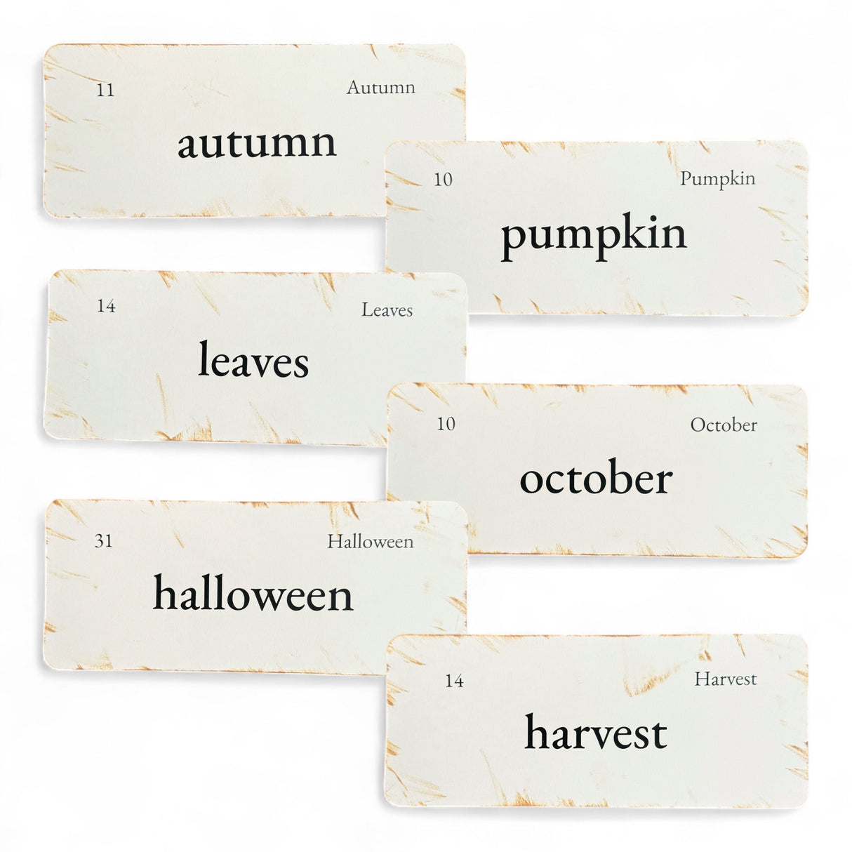 Vintage-Inspired Autumn Flashcards | Set of 6