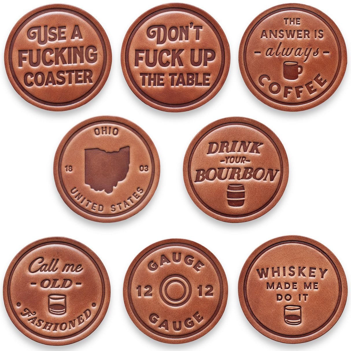 sugarhouse leather coasters