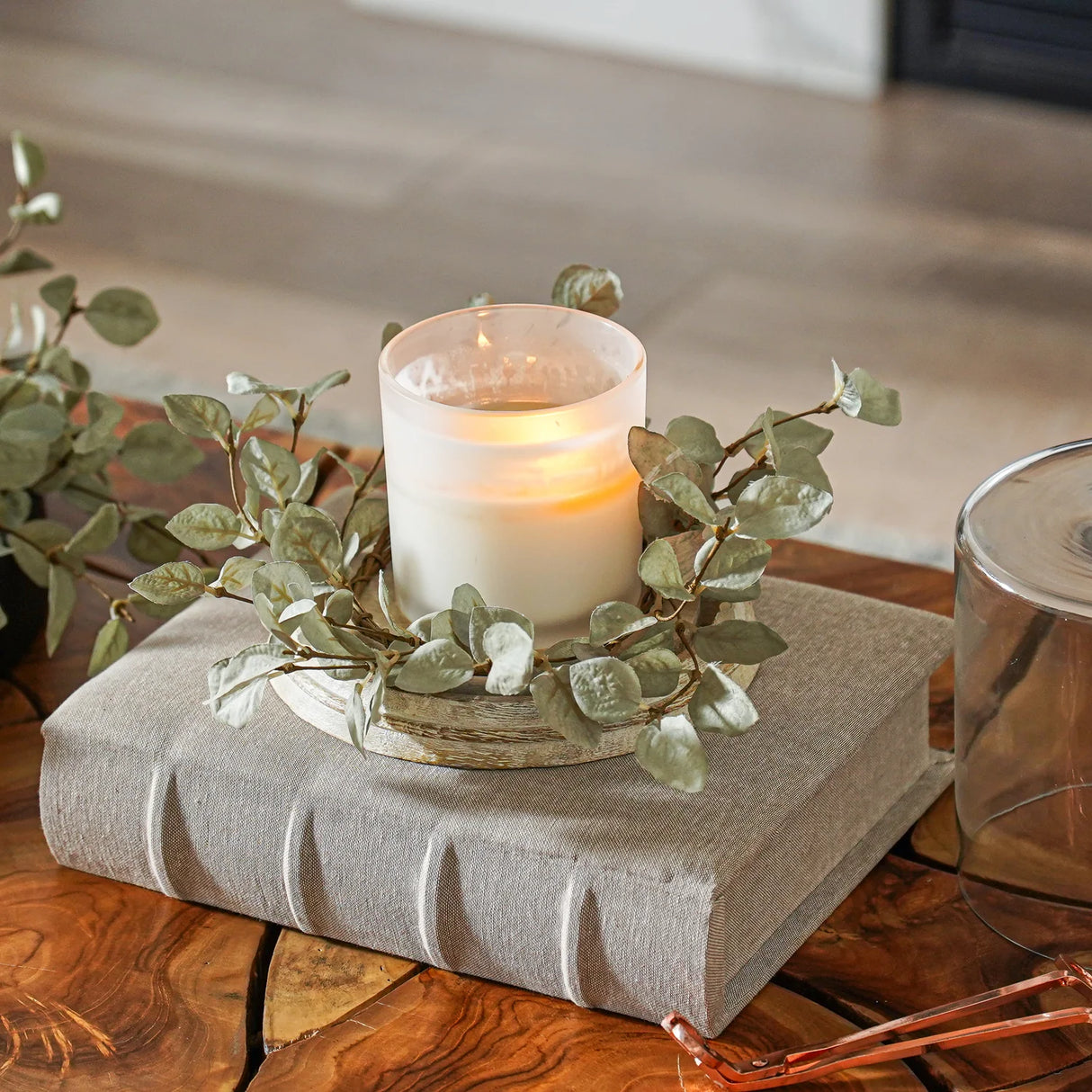 Beige Linen Storage Book Box