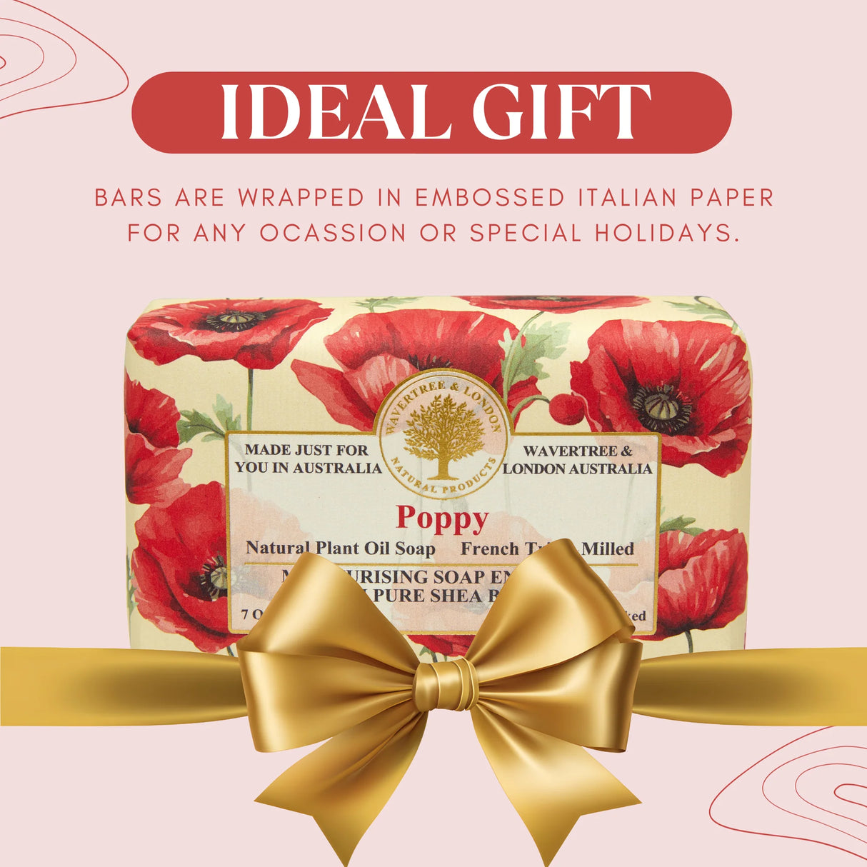 Poppy Triple-Milled Soap Bar | Wavertree & London