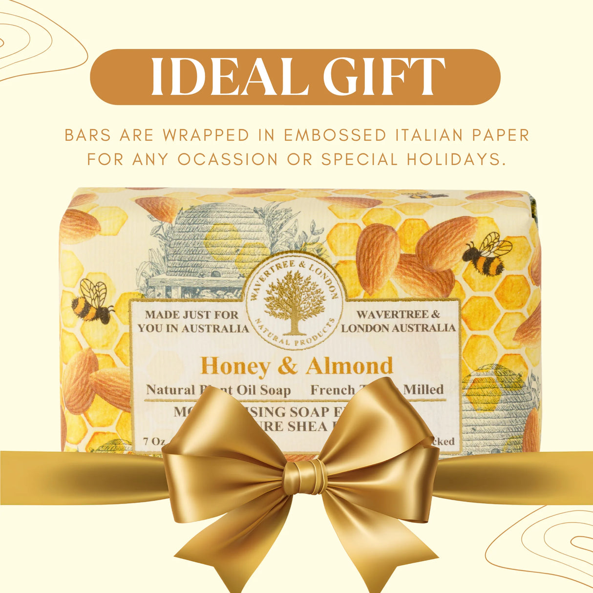 Honey & Almond Triple-Milled Soap Bar | Wavertree & London
