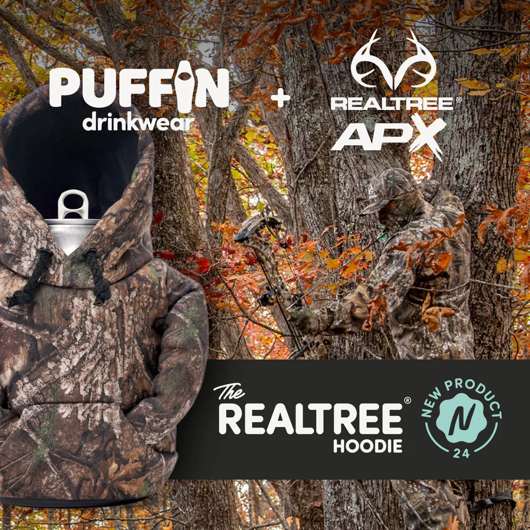 Realtree Camo Hoodie Insulated Can Cooler | Puffin Drinkwear