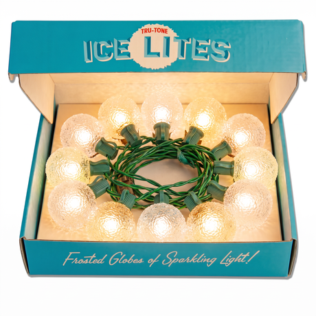 Tru-Tone Ice Lites Clear Frosted Snowball LED Light Strand