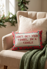 Don’t Get Your Tinsel in a Tangle Embroidered Pillow