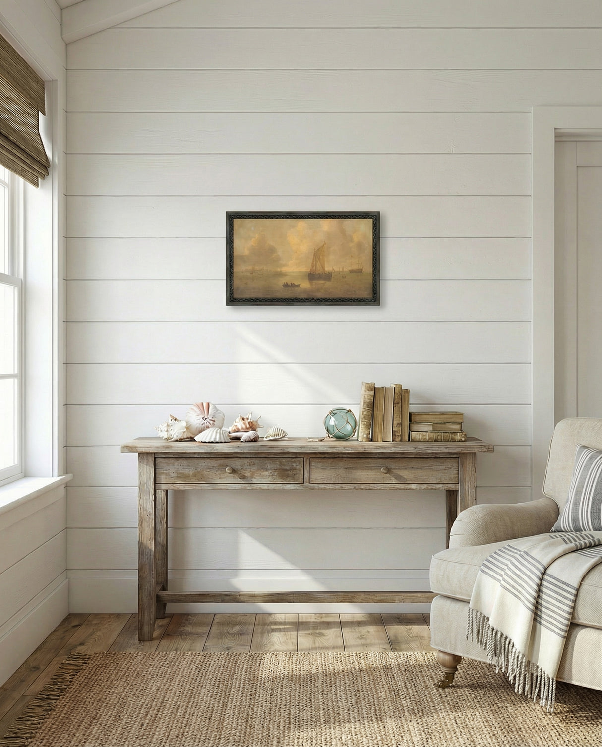 Framed Seascape Town Art Print | Willem van Diest