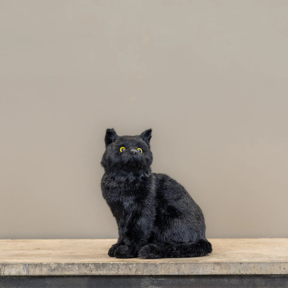 Sitting Black Cat Halloween Figure