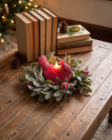 Cardinal Shaped Moving Flame LED Wax Candle
