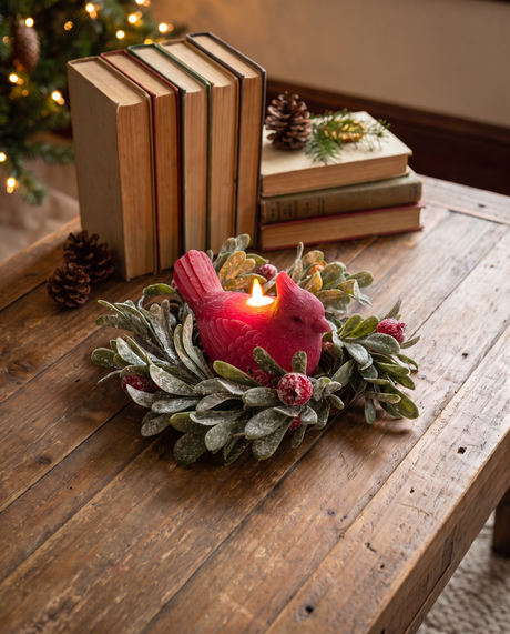 Cardinal Shaped Moving Flame LED Wax Candle