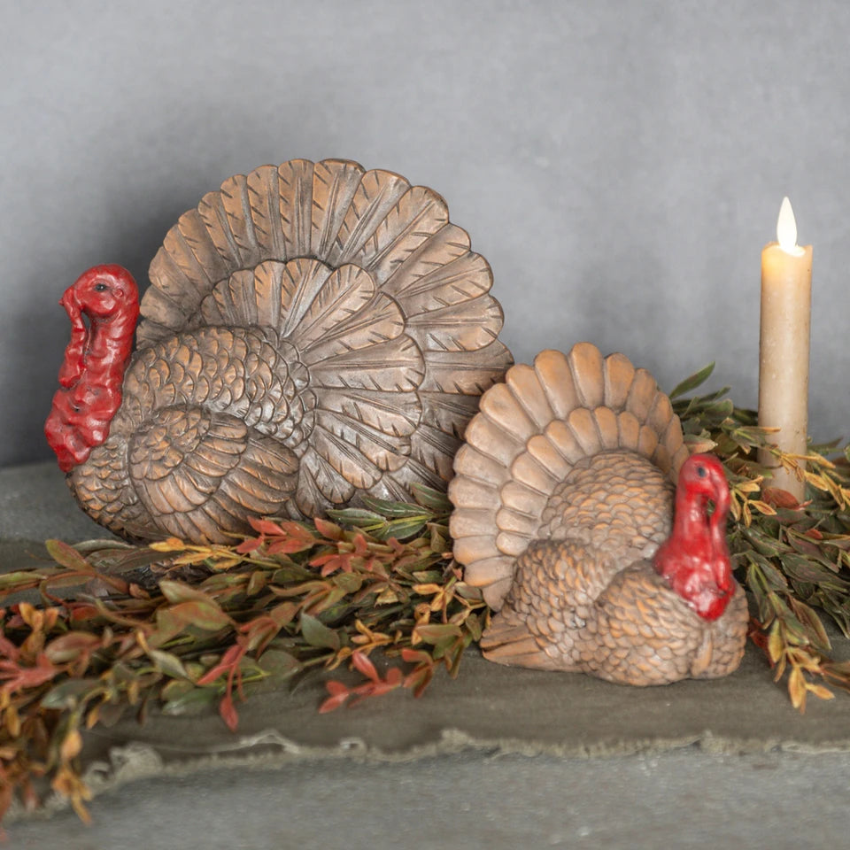 Brown & Red Tabletop Resin Turkey