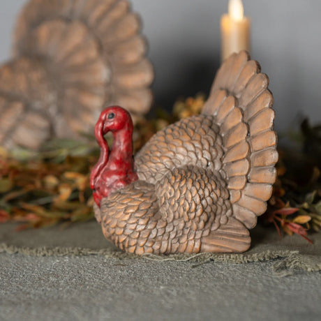 Brown & Red Tabletop Resin Turkey