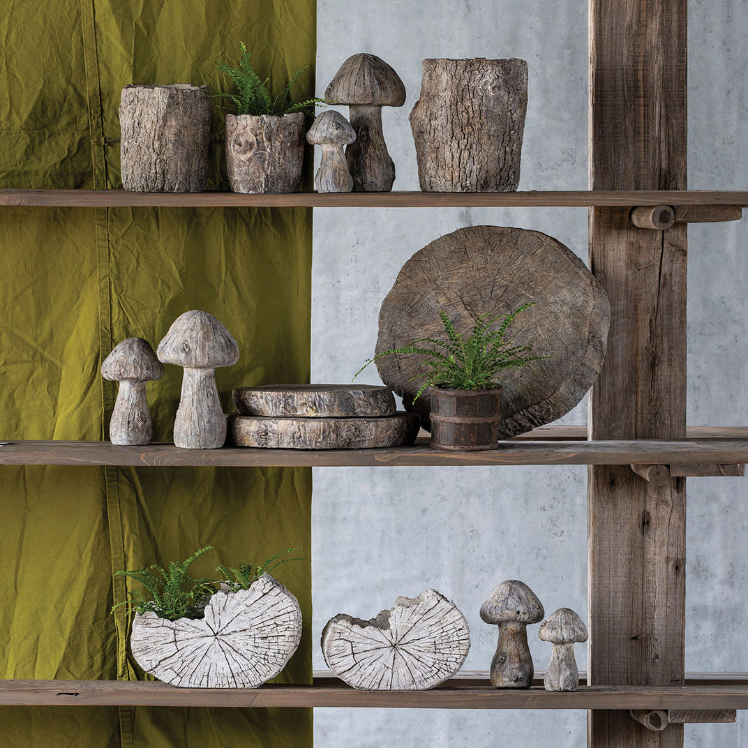Faux Bois Wood Concrete Log Planter